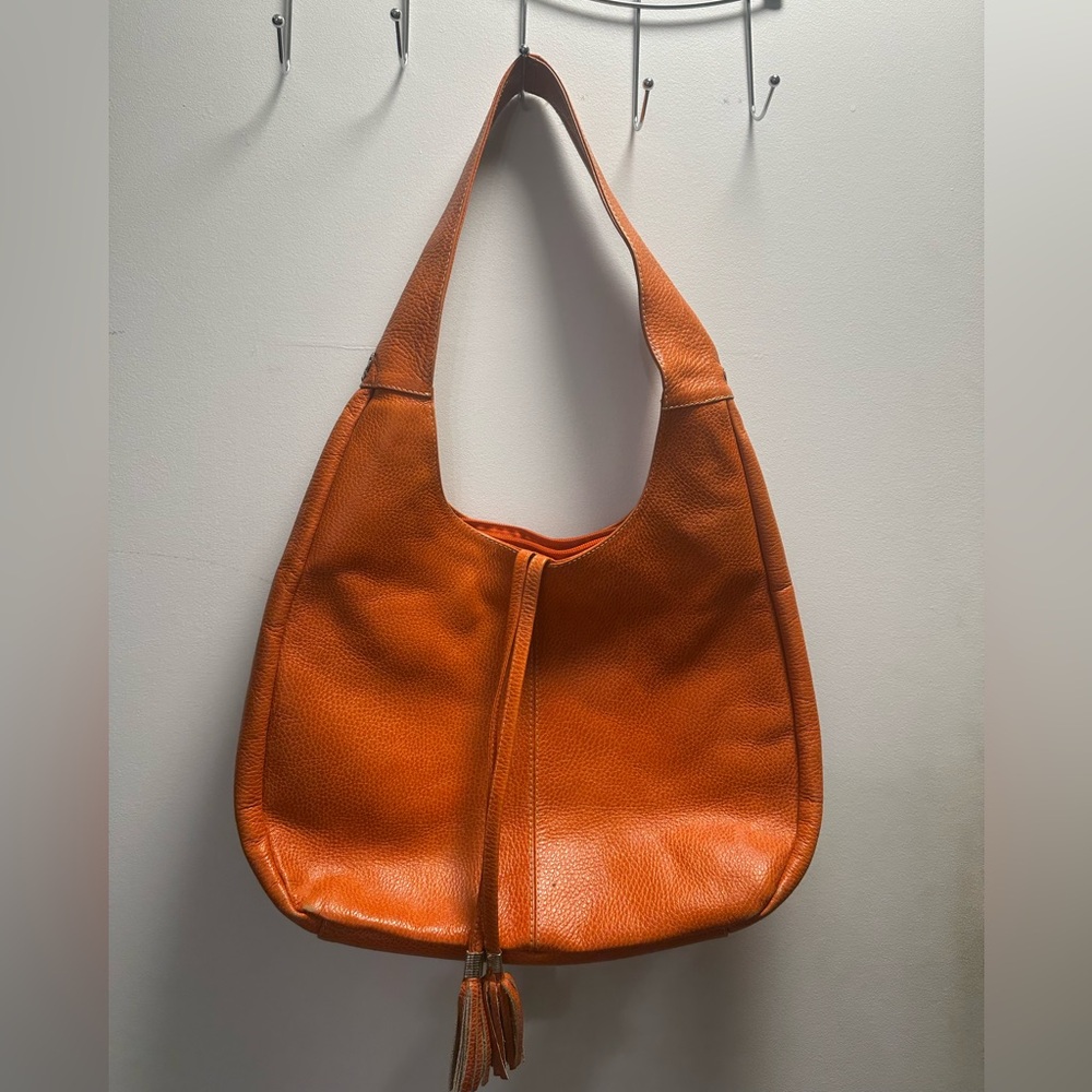 Large Orange leather purse